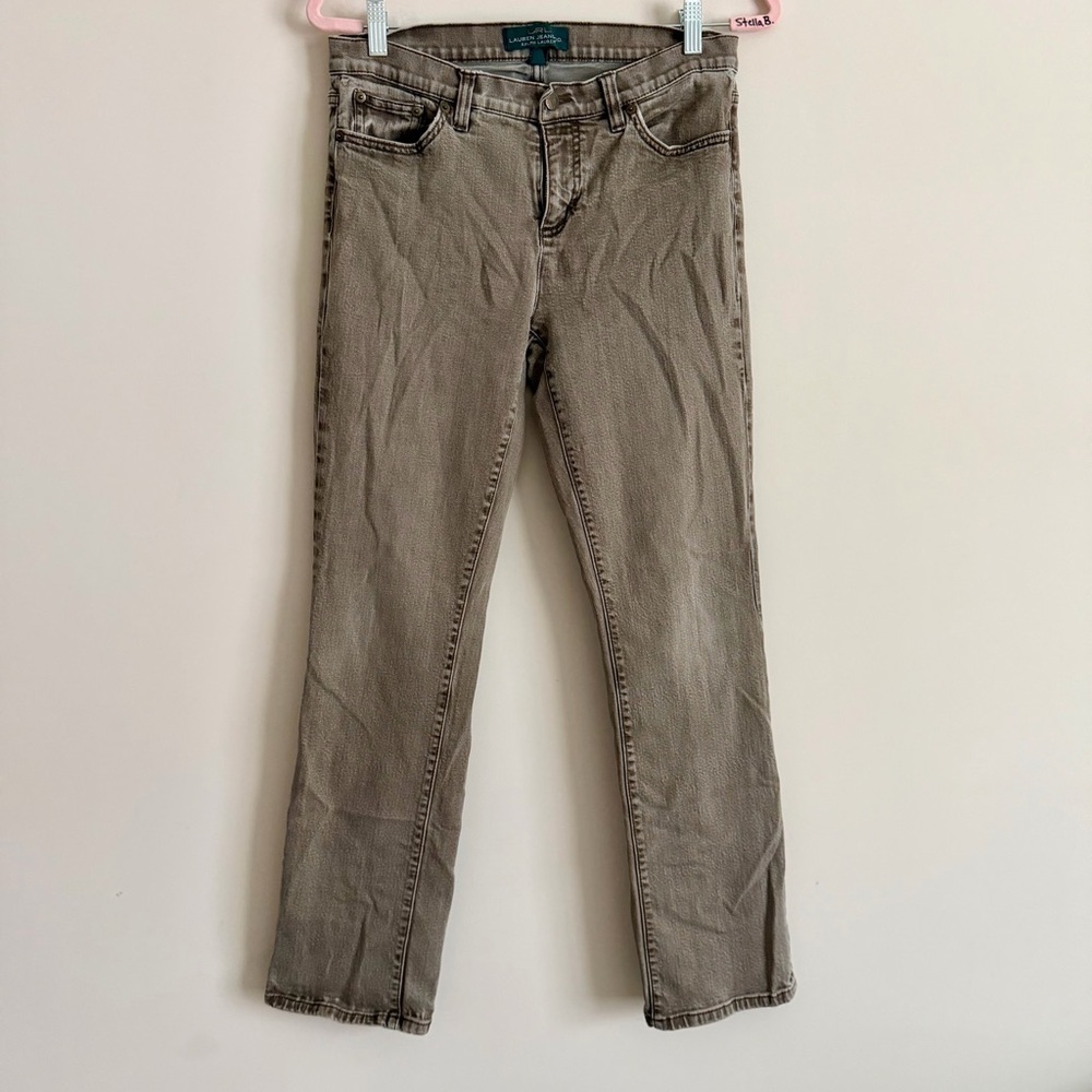 LRL Lauren Ralph Lauren Modern Straight Jeans Women’s 10 Brown Stretch Denim